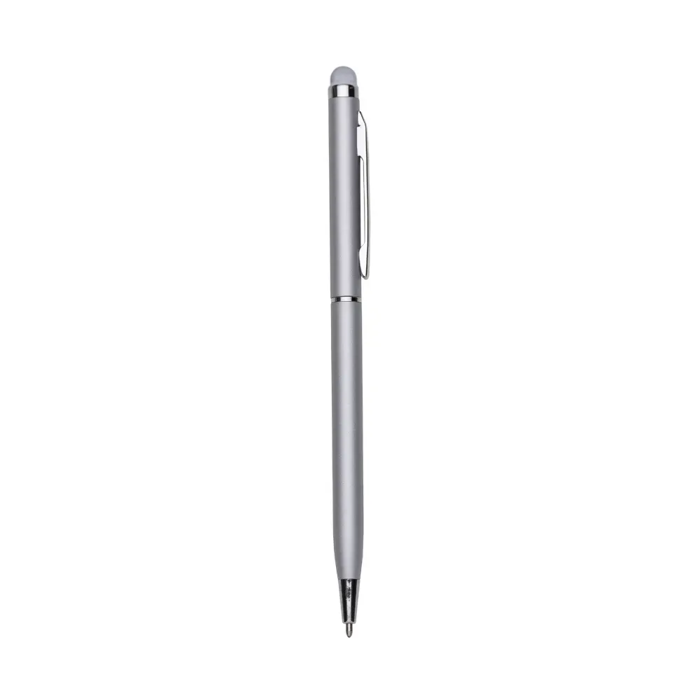 Caneta Metal Touch personalizada prata com preto