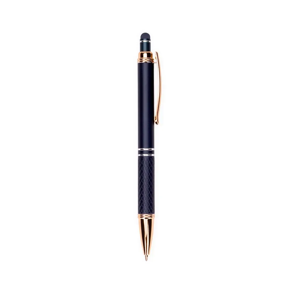 Caneta metal touch personalizada azul escuro