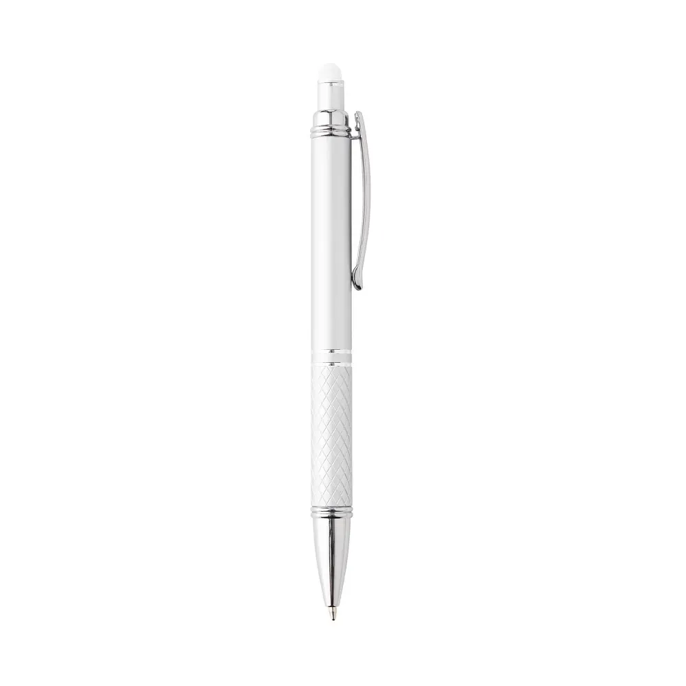 Caneta metal touch personalizada prata