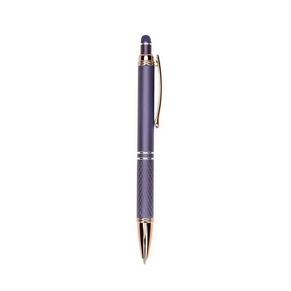 Caneta metal touch personalizada roxa