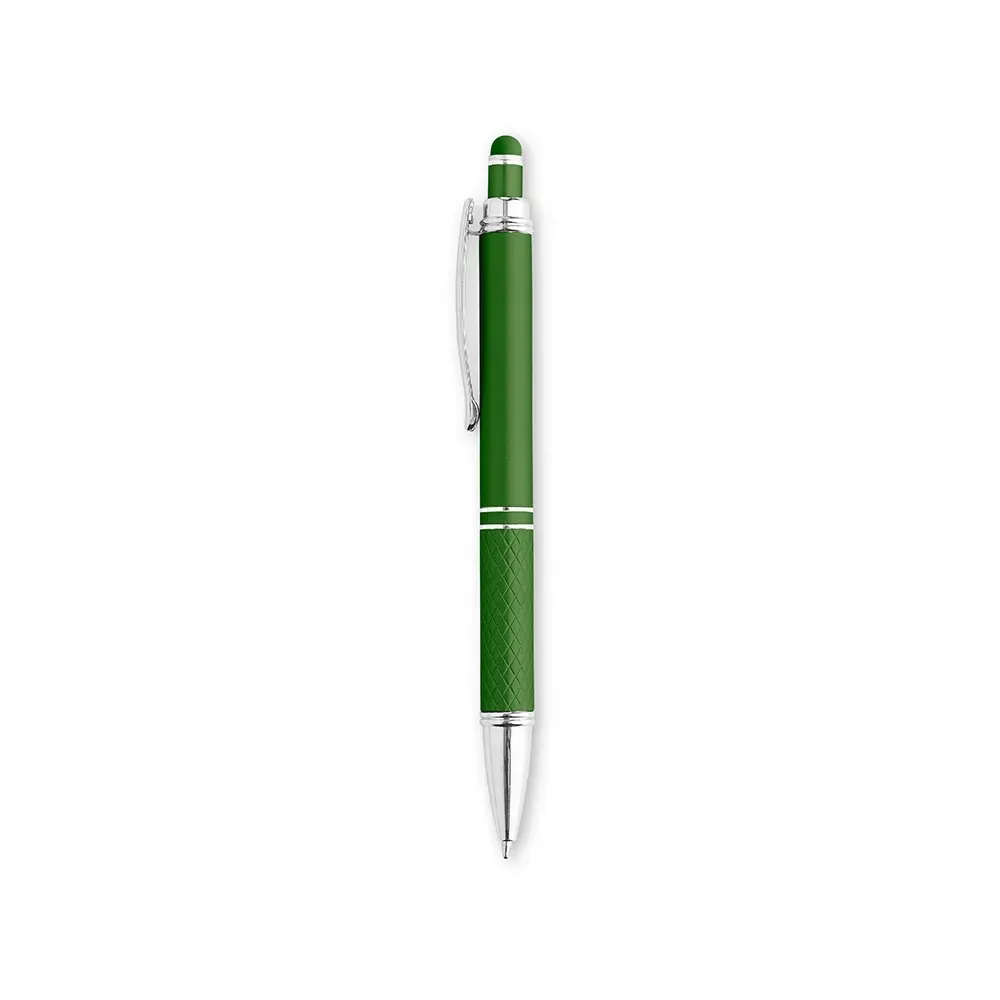 Caneta metal touch personalizada verde
