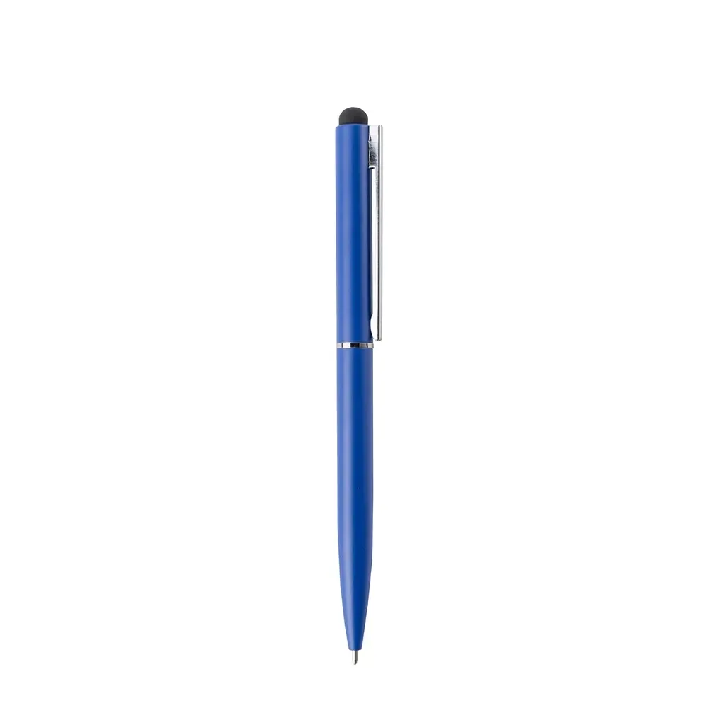 Caneta metal touch personalizada azul