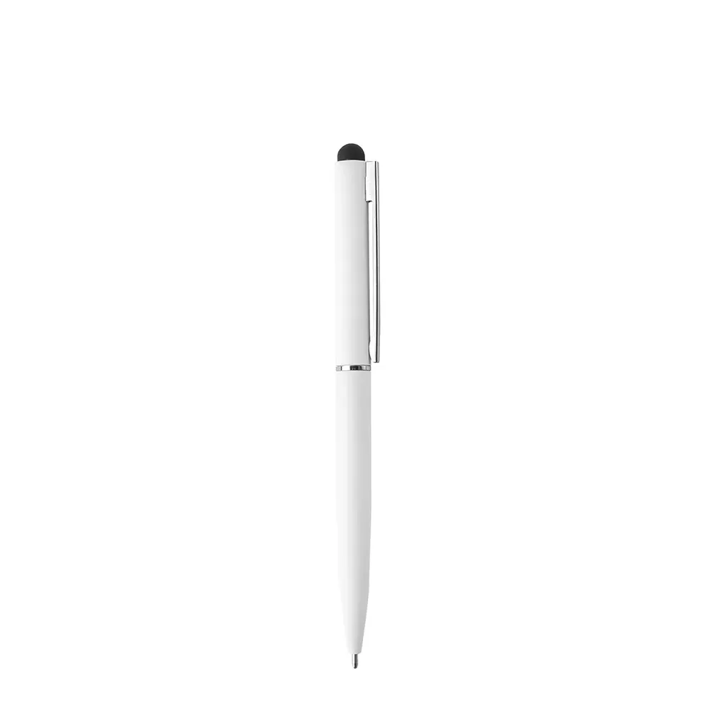 Caneta metal touch personalizada branca