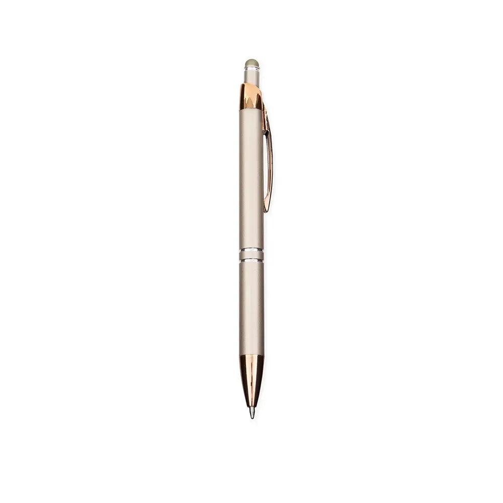 Caneta metal touch personalizada champagne
