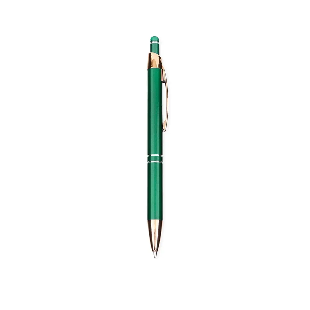 Caneta metal touch personalizada verde
