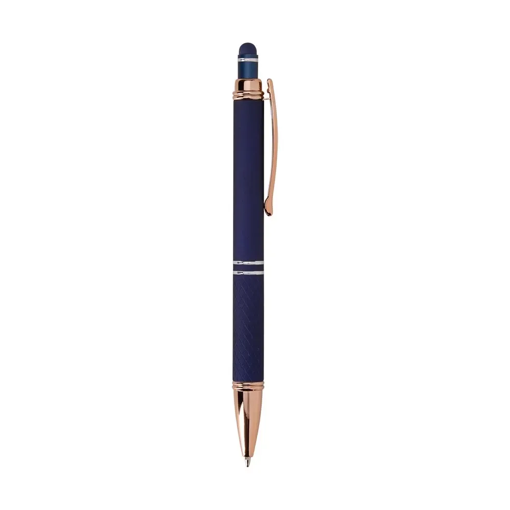 Caneta metal touch personalizada azul escuro