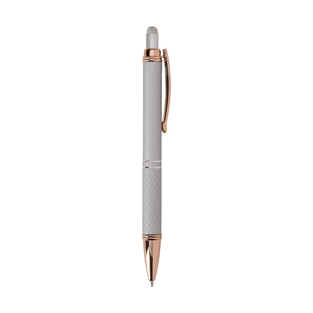 Caneta metal touch personalizada prata