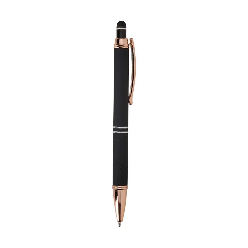 Caneta metal touch personalizada preta