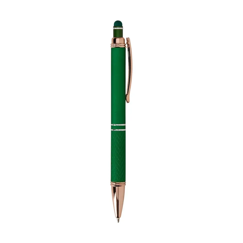 Caneta metal touch personalizada verde