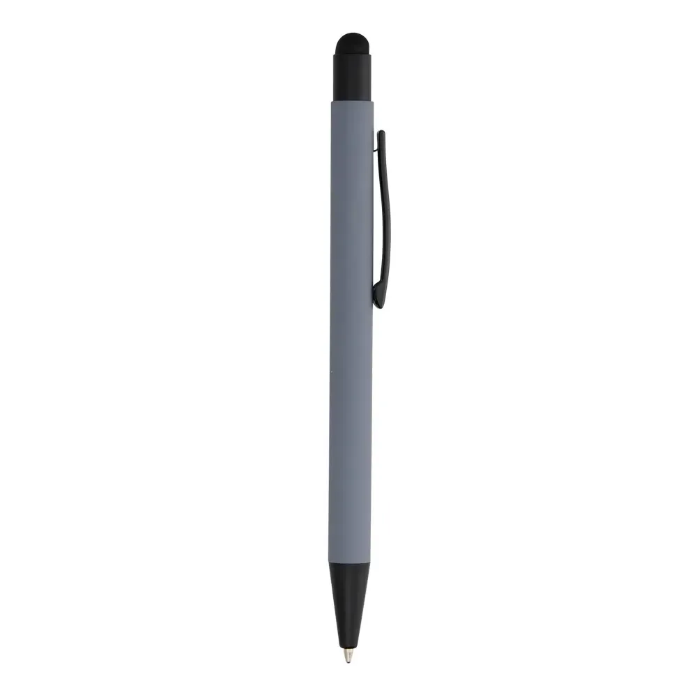Caneta metal touch personalizada cinza