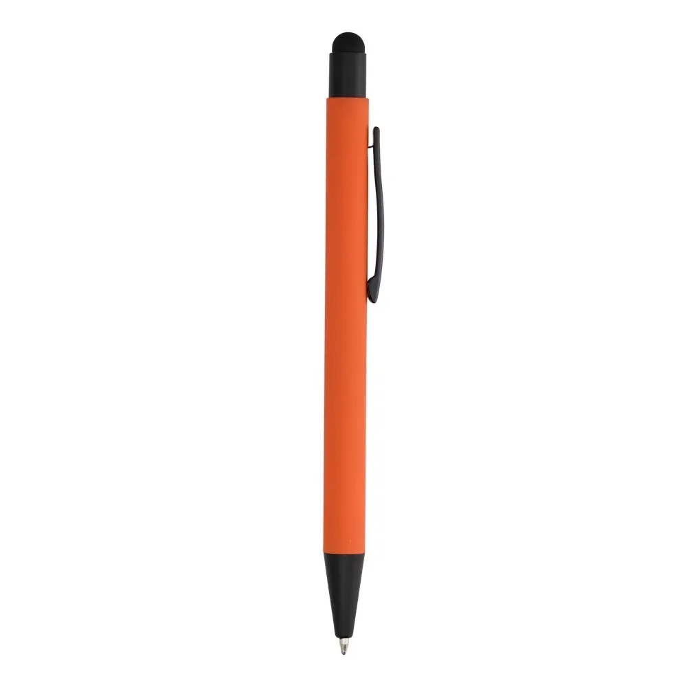 Caneta metal touch personalizada laranja