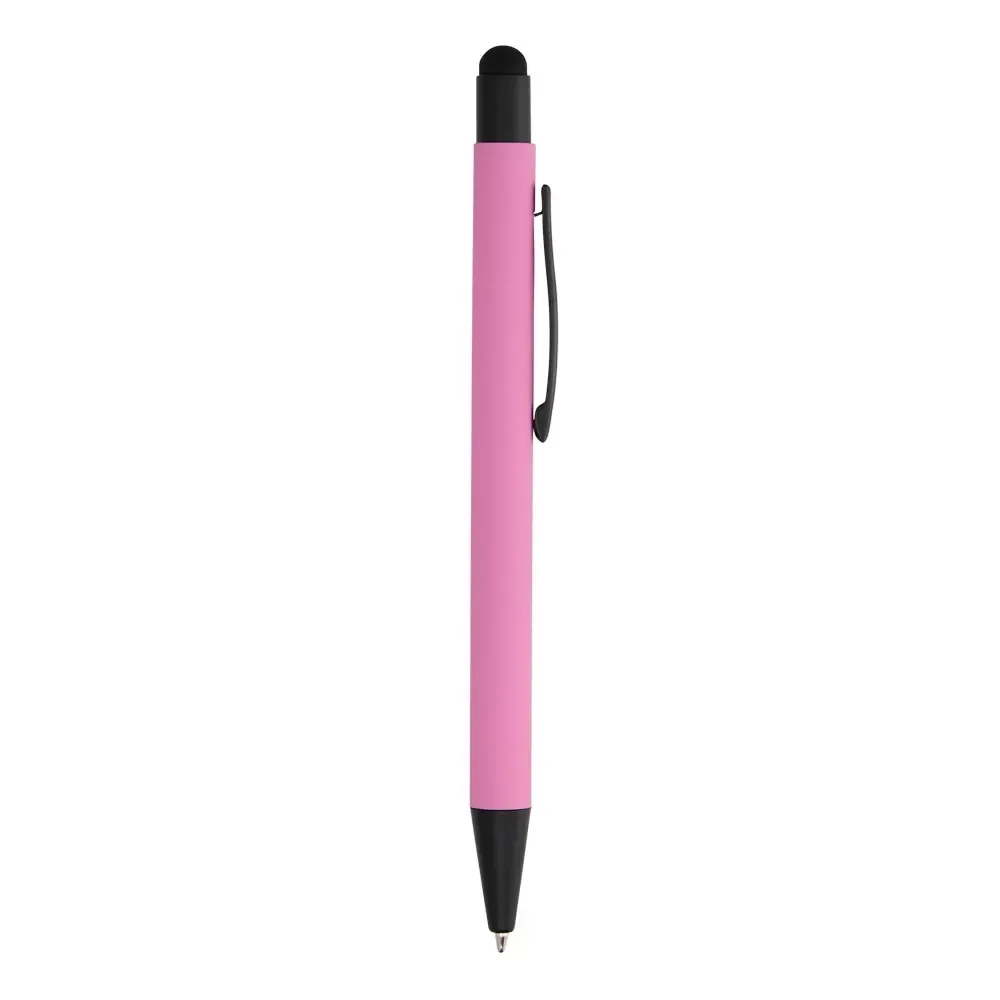 Caneta metal touch personalizada rosa