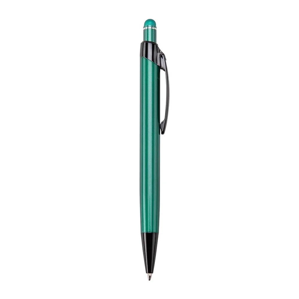 Caneta metal touch personalizada acabamento brilhante verde