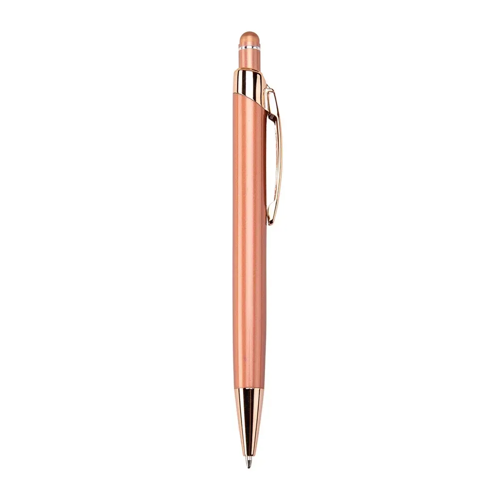 Caneta metal touch personalizada acabamento refletivo cobre