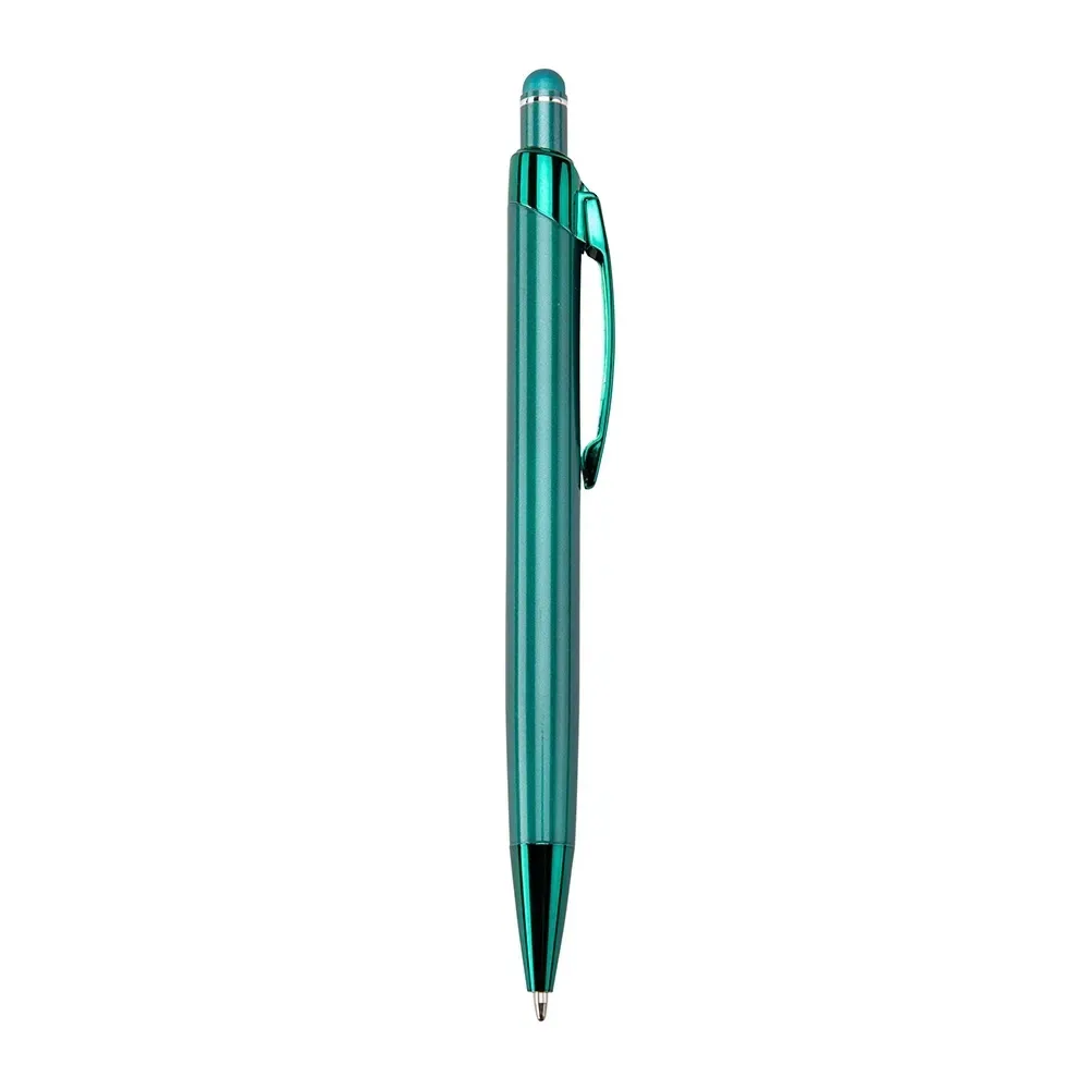 Caneta metal touch personalizada acabamento refletivo verde