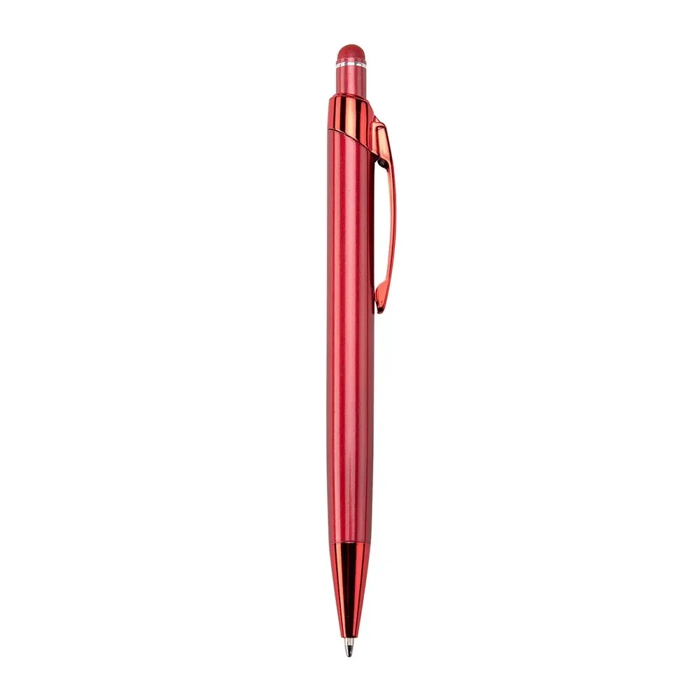 Caneta metal touch personalizada acabamento refletivo vermelha