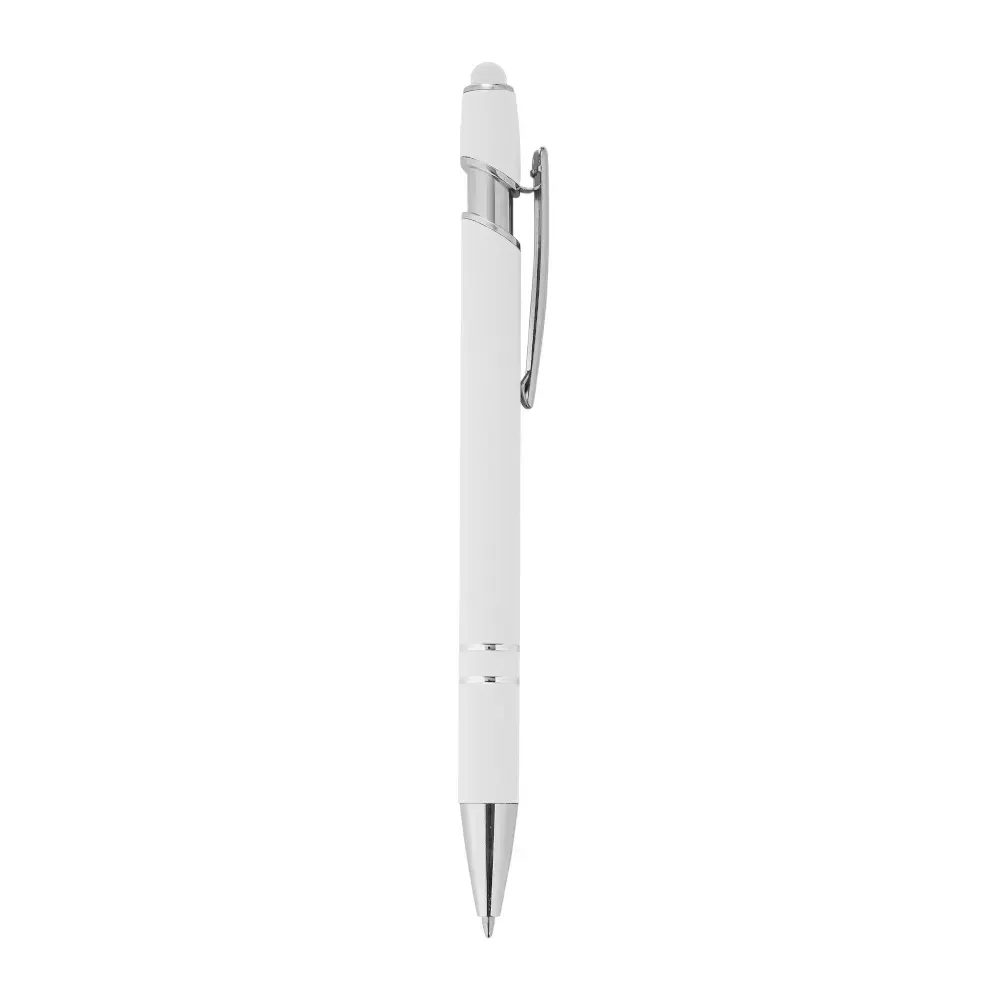 Caneta Metal Touch Acabamento Soft personalizada branca
