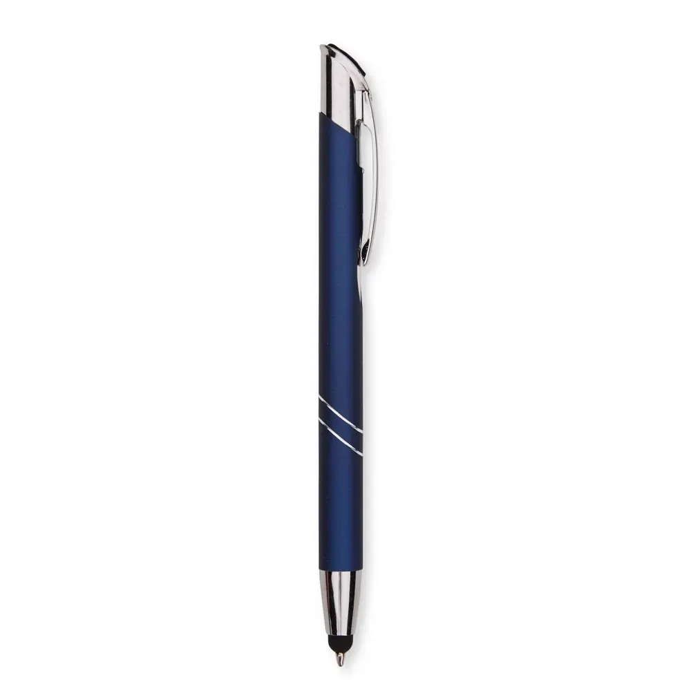 Caneta Metal Touch com Acionador Texturizado personalizada azul