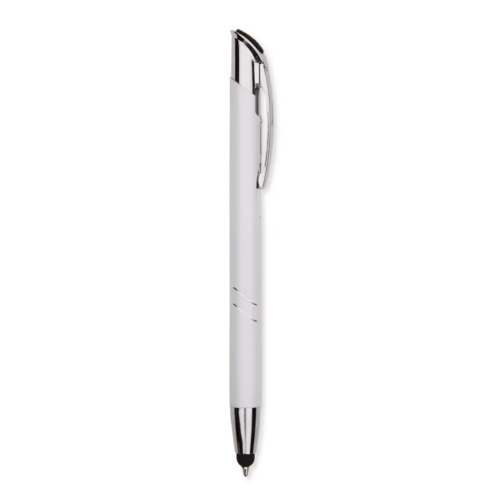 Caneta Metal Touch com Acionador Texturizado personalizada branco