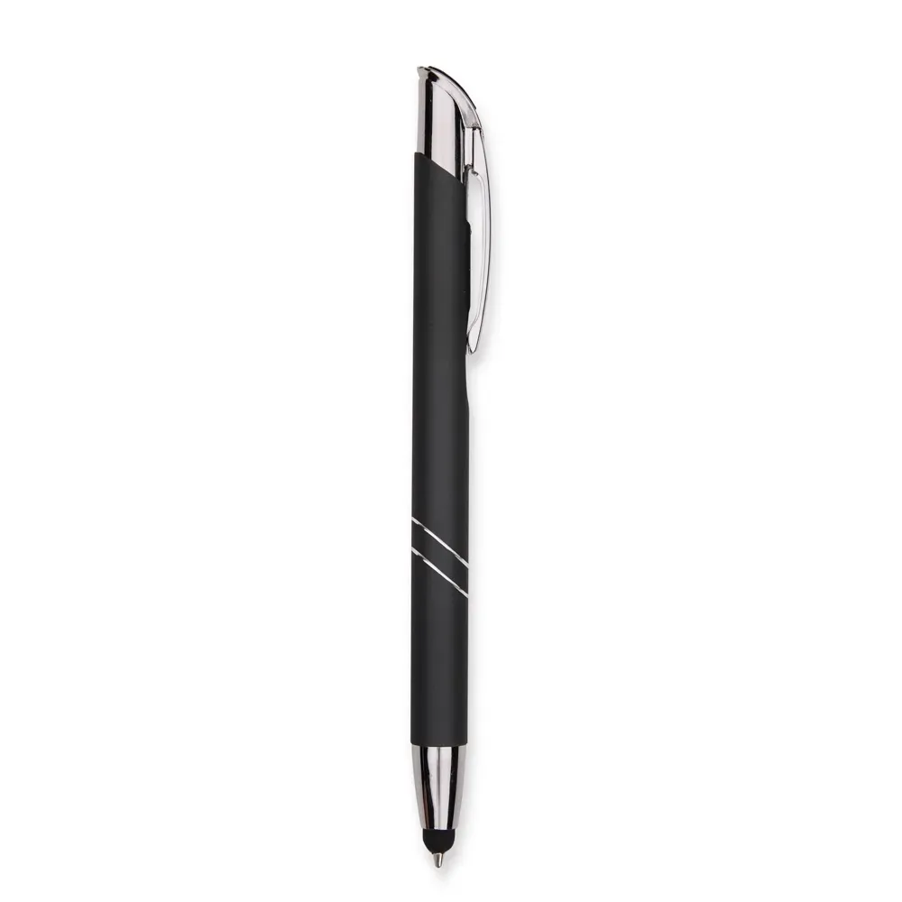 Caneta Metal Touch com Acionador Texturizado personalizada preto