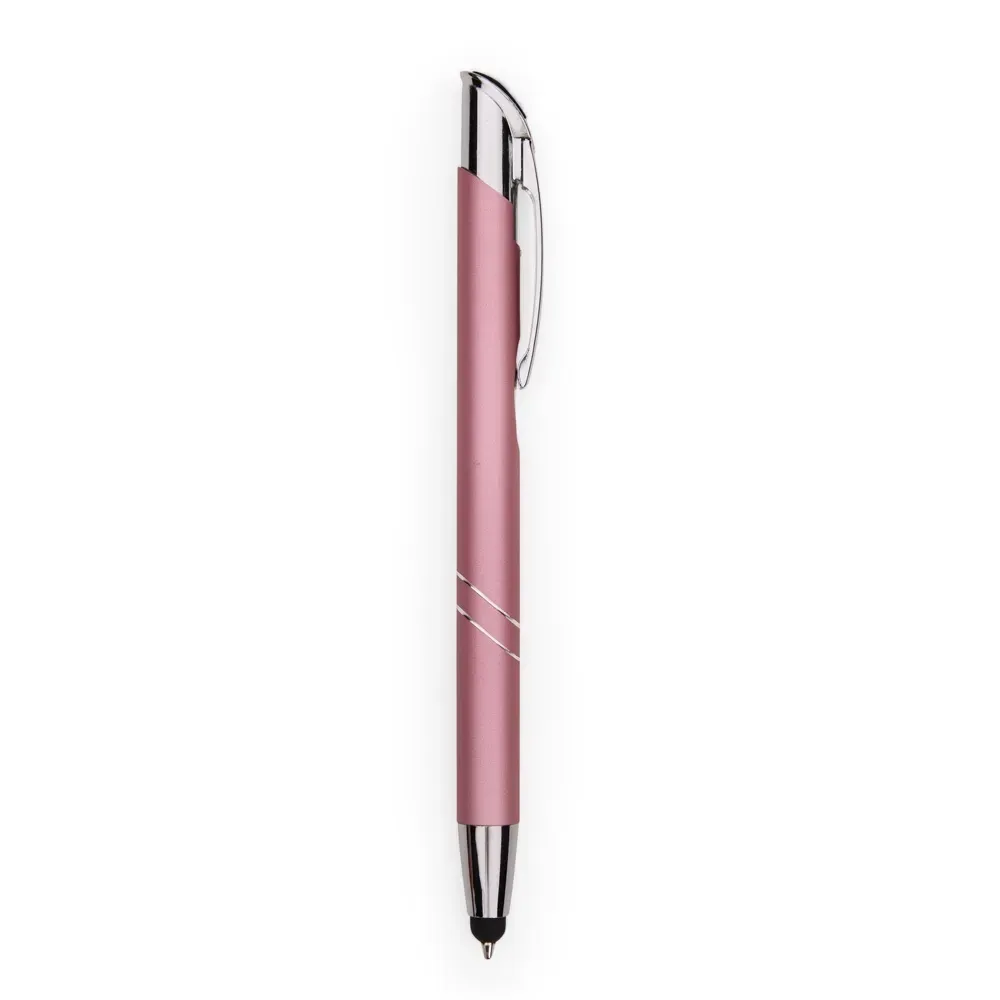 Caneta Metal Touch com Acionador Texturizado personalizada rosé