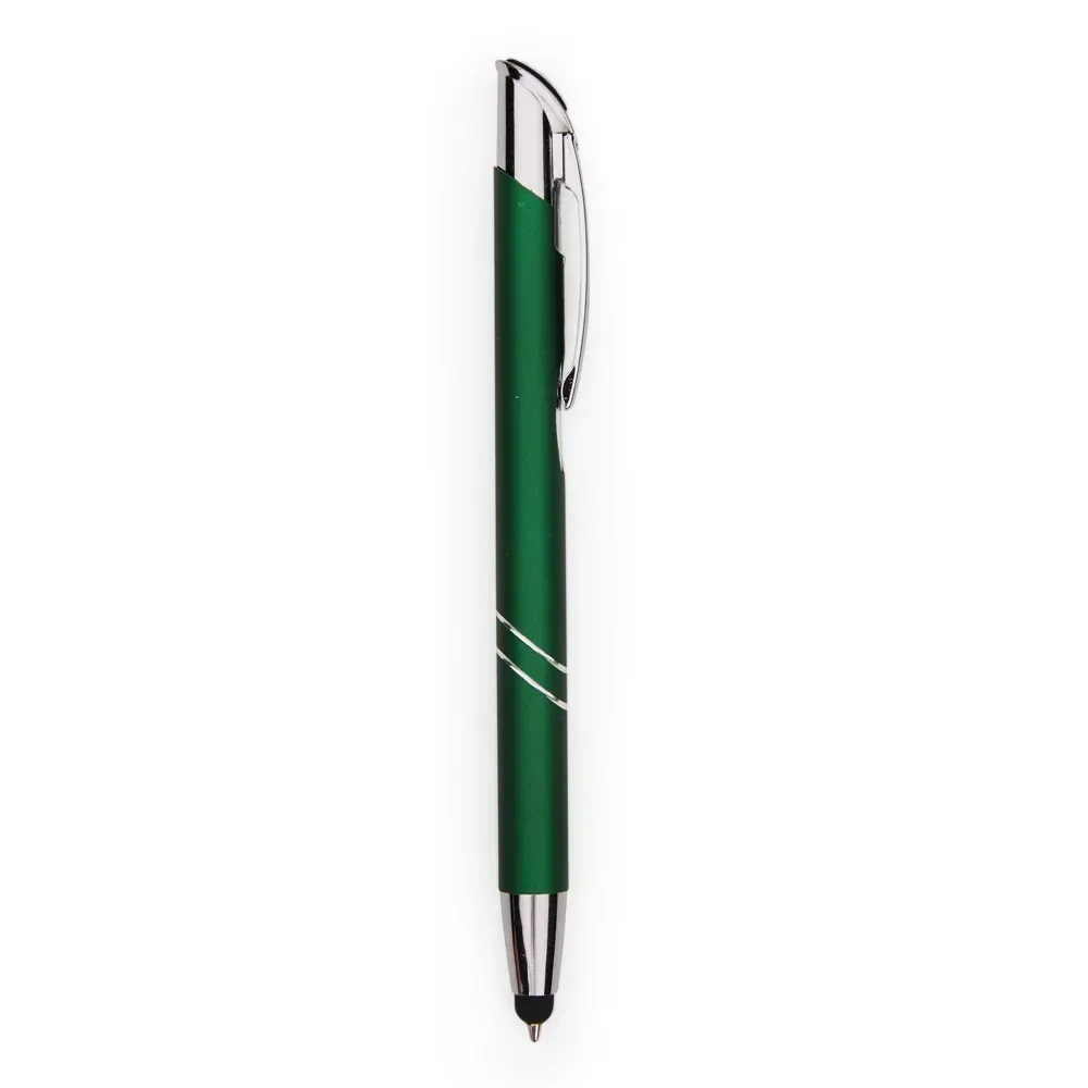 Caneta Metal Touch com Acionador Texturizado personalizada verde