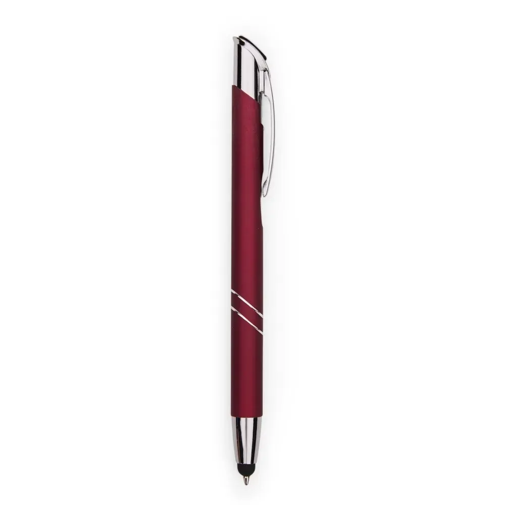 Caneta Metal Touch com Acionador Texturizado personalizada vinho