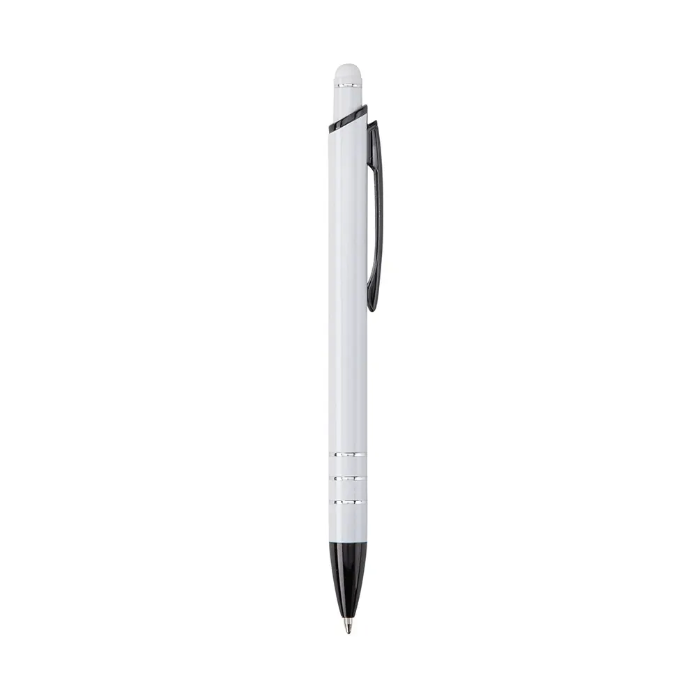 Caneta Metal Touch com Anéis Decorativos personalizada branco