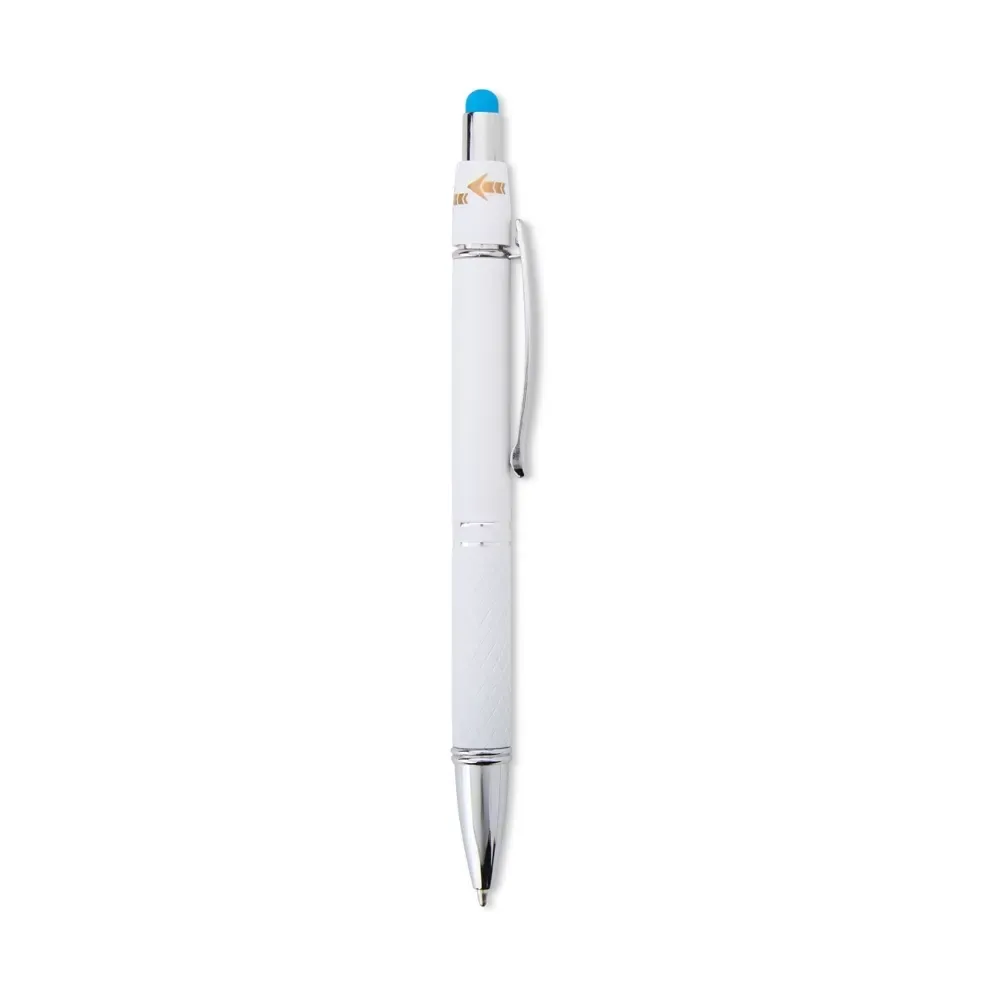 Caneta Metal Touch Antiestresse personalizada azul claro