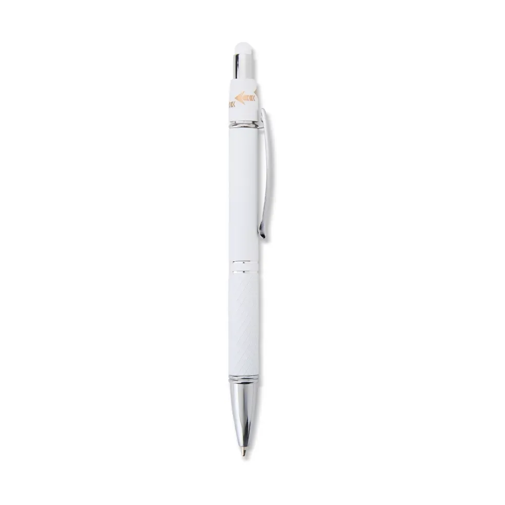 Caneta Metal Touch Antiestresse personalizada branco
