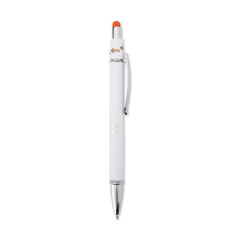 Caneta Metal Touch Antiestresse personalizada laranja