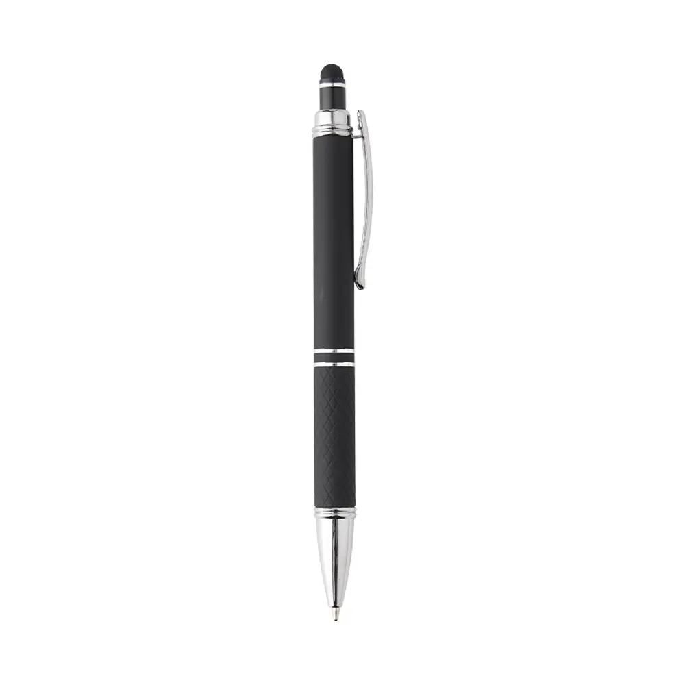 Caneta Metal Touch Base Texturizada personalizada preta