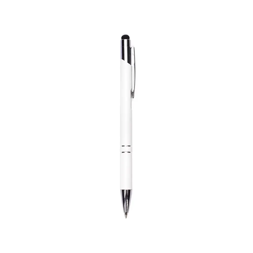 Caneta executiva personalizada metal touch cor branco