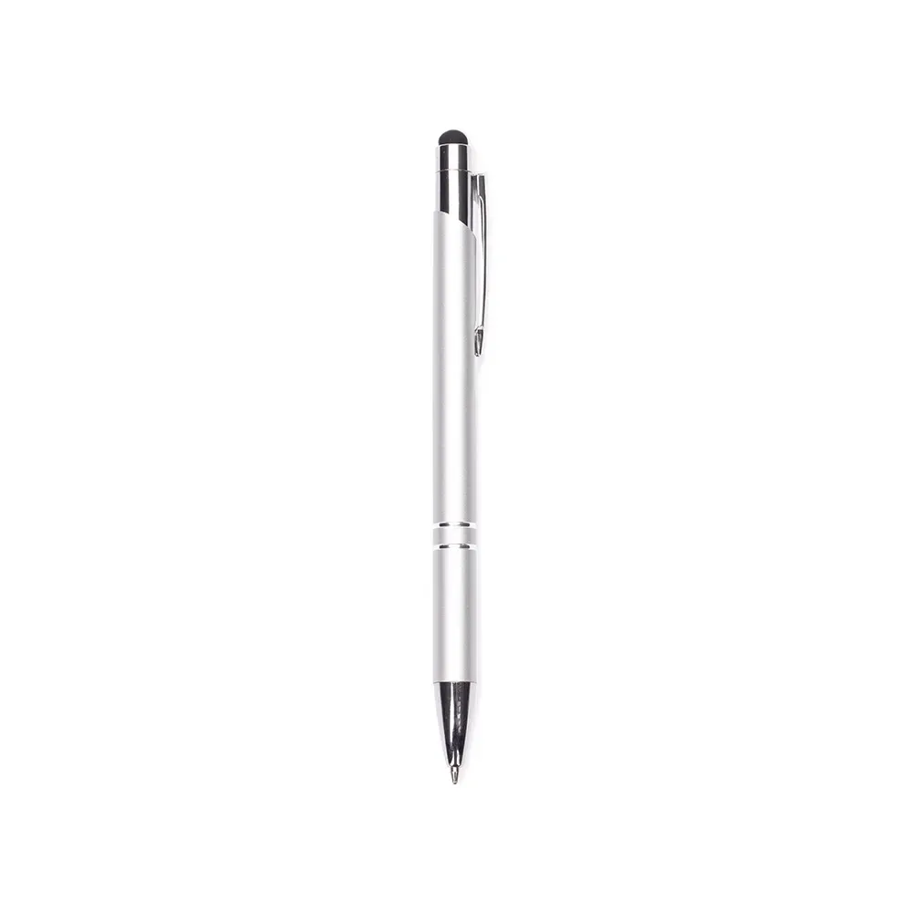 Caneta executiva personalizada metal touch cor prata