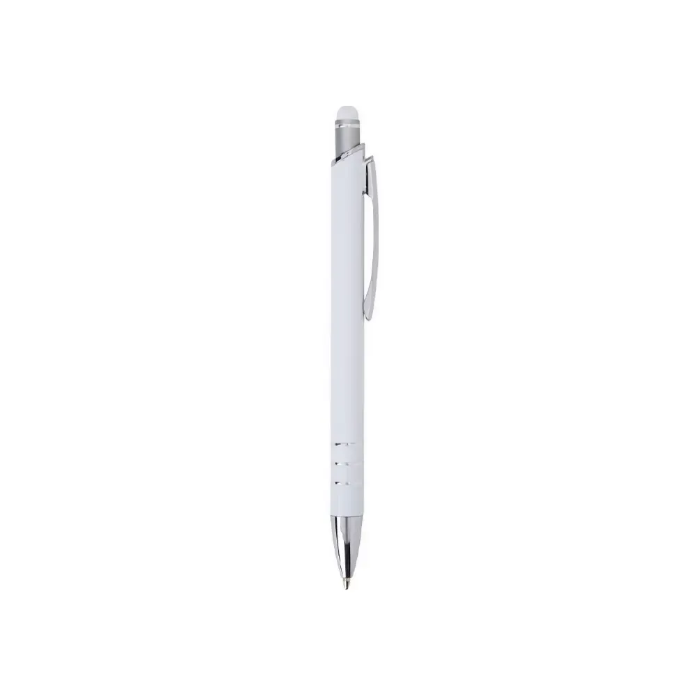 Caneta Metal Touch com Clipe Metálico personalizada branco