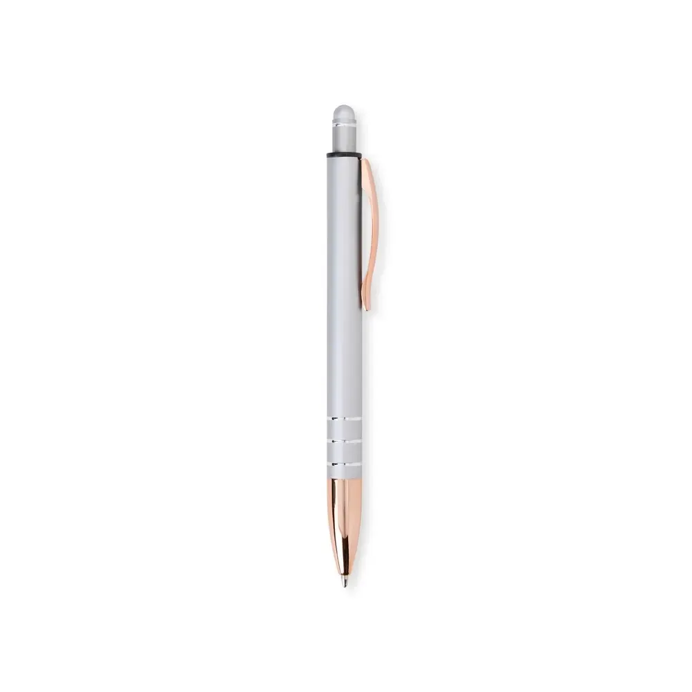Caneta metal touch personalizada clipe metálico cores clássicas prata