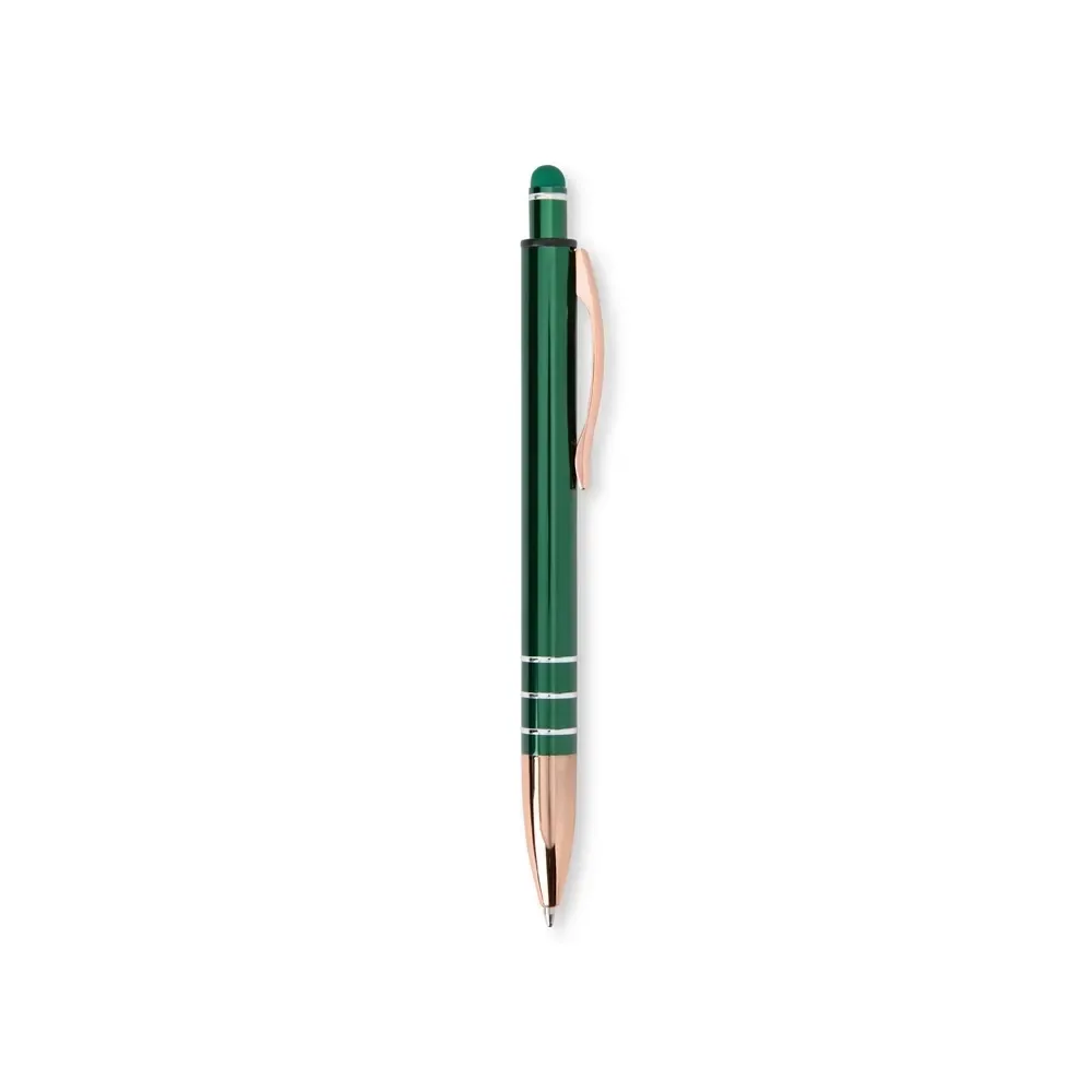 Caneta metal touch personalizada clipe metálico cores clássicas verde