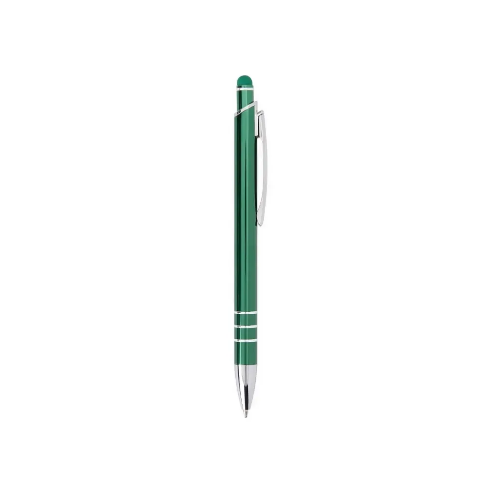 Caneta Metal Touch com Clipe Metálico personalizada verde
