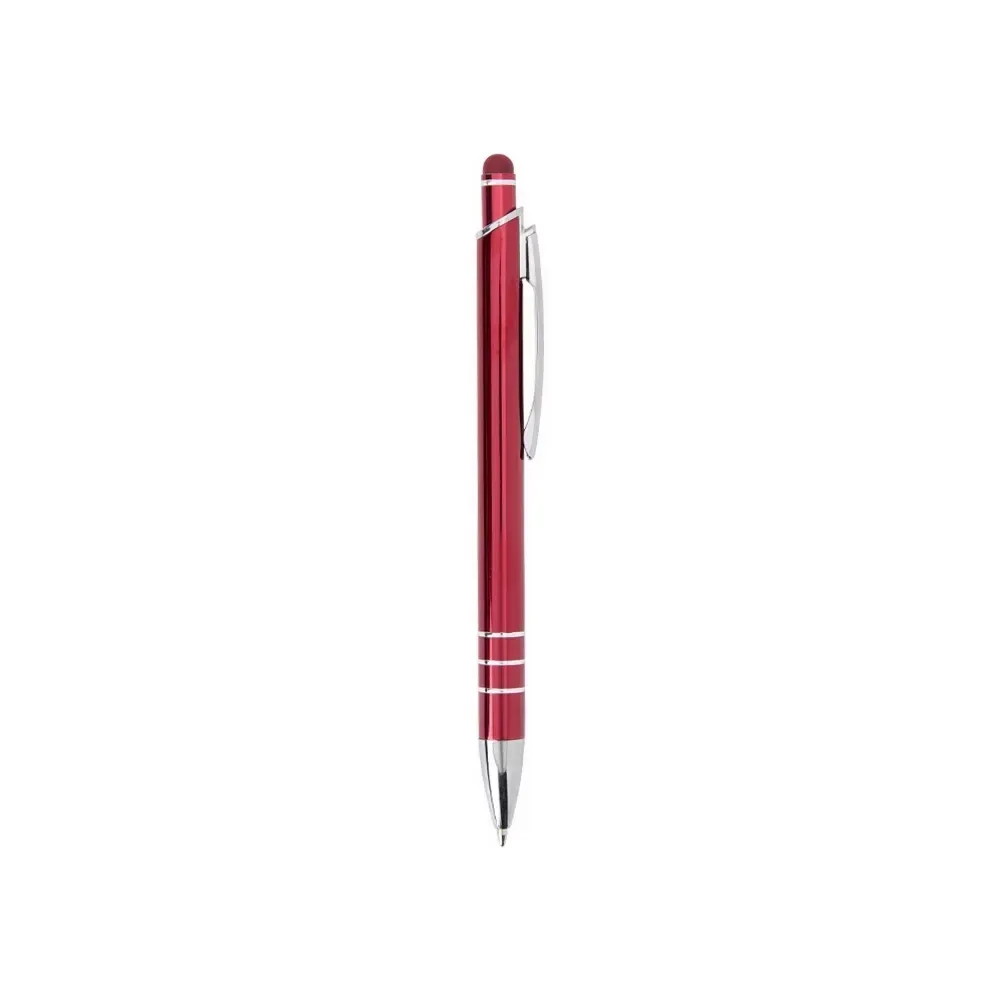 Caneta Metal Touch com Clipe Metálico personalizada vermelho