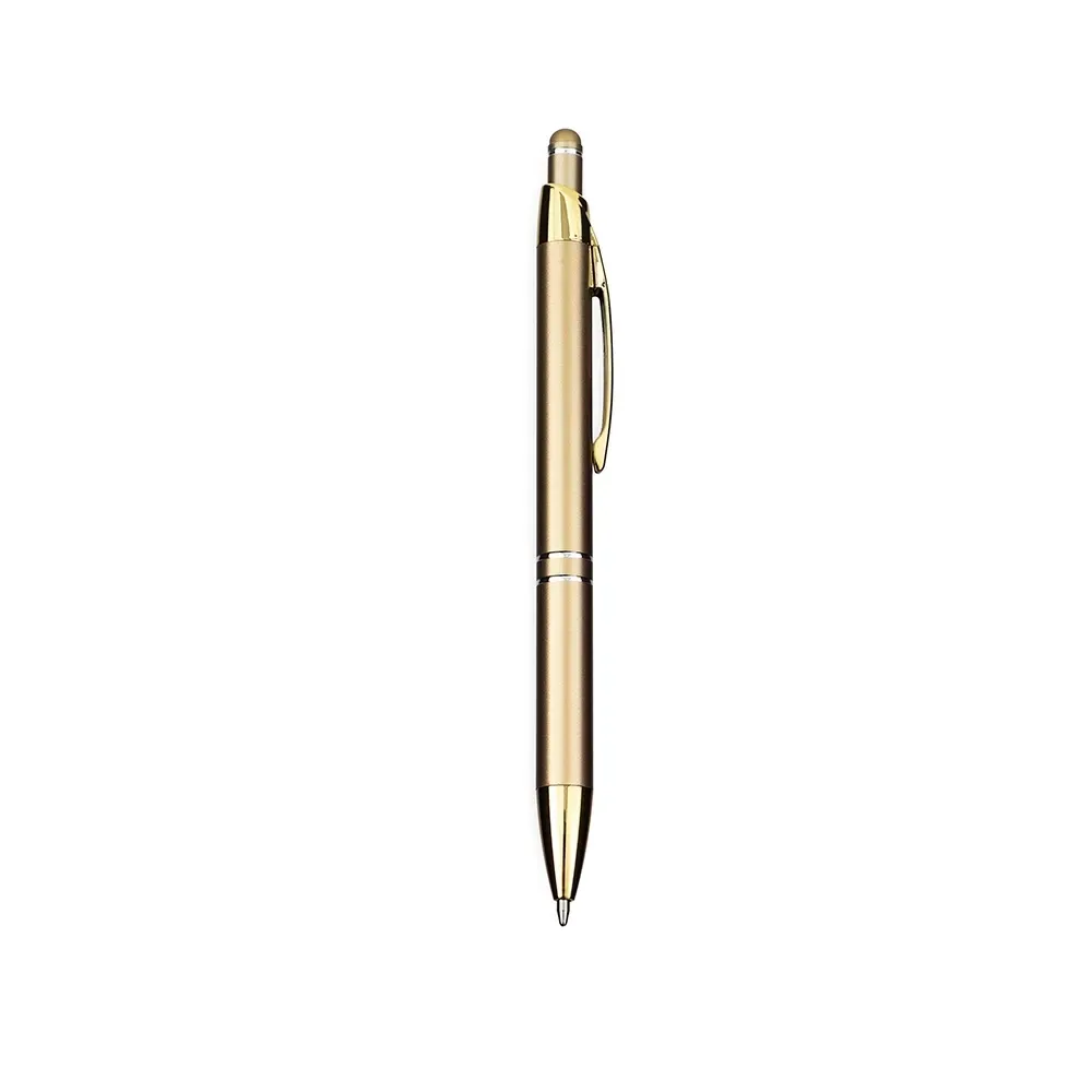 Caneta metal touch personalizada dourada