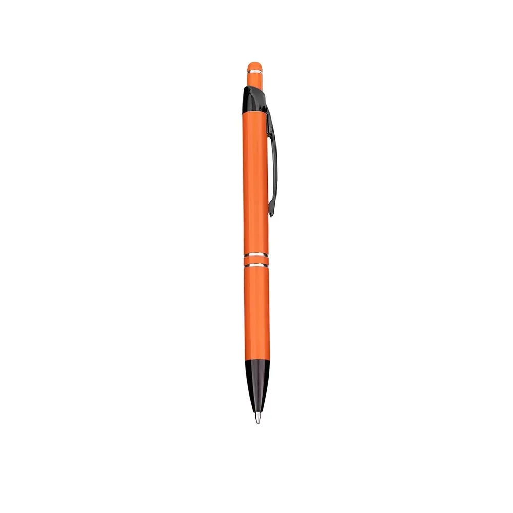 Caneta metal touch personalizada laranja