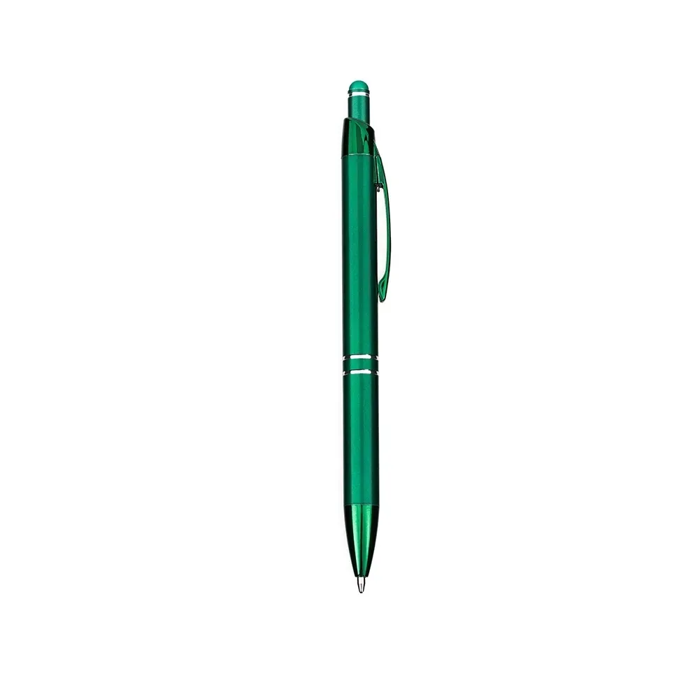 Caneta metal touch personalizada verde escuro