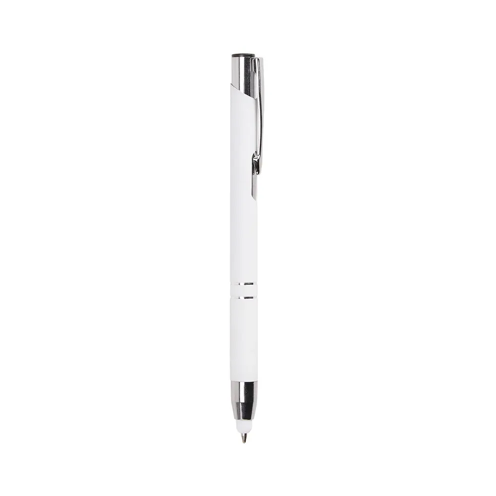 Caneta Metal Touch Compacta personalizada branco