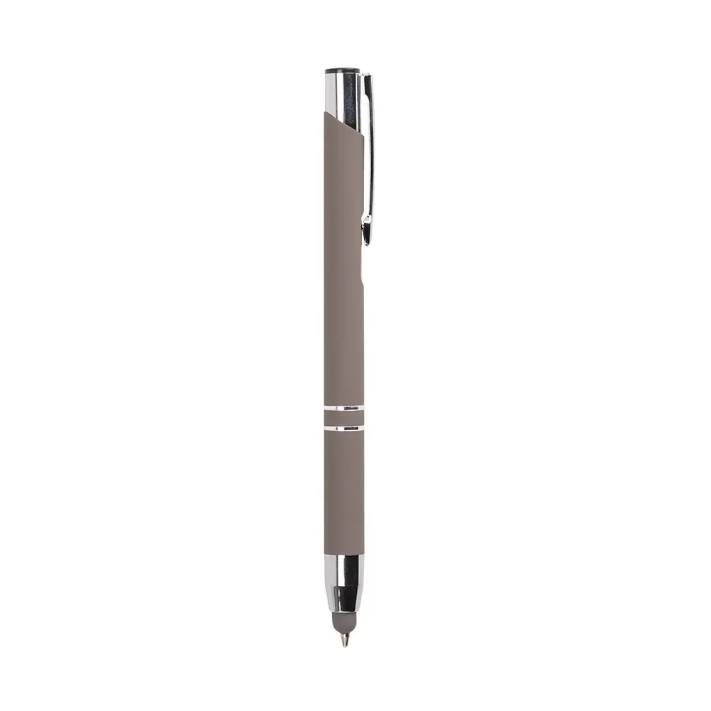 Caneta Metal Touch Compacta personalizada cinza escuro