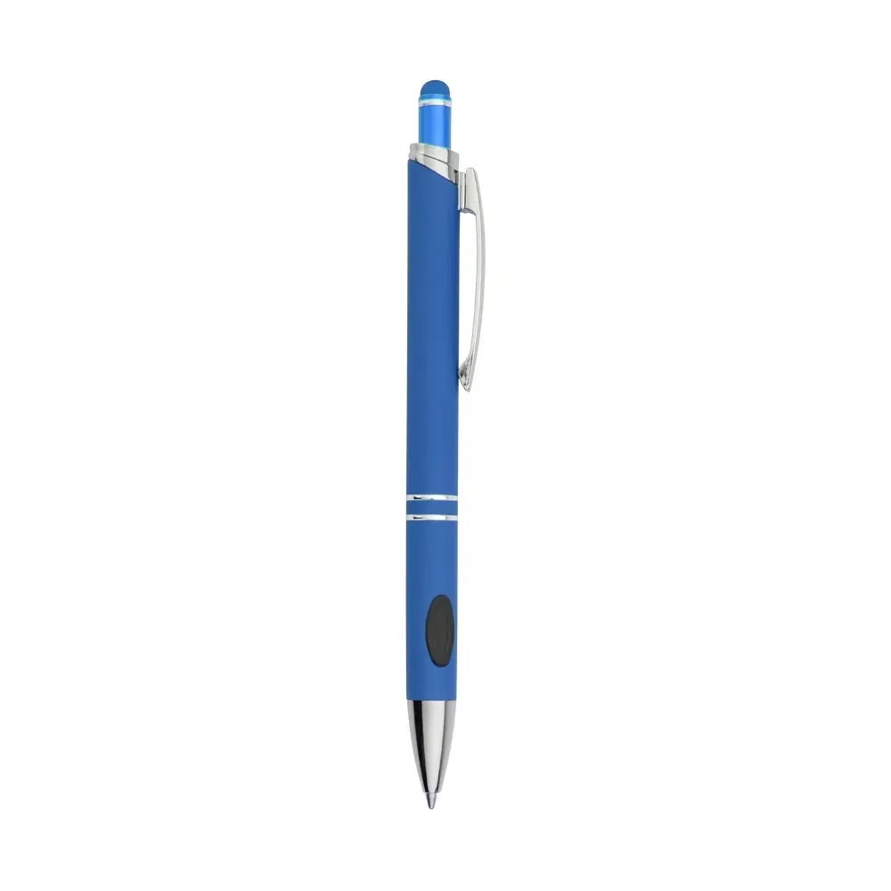 Caneta metal touch personalizada cores vibrantes azul clara