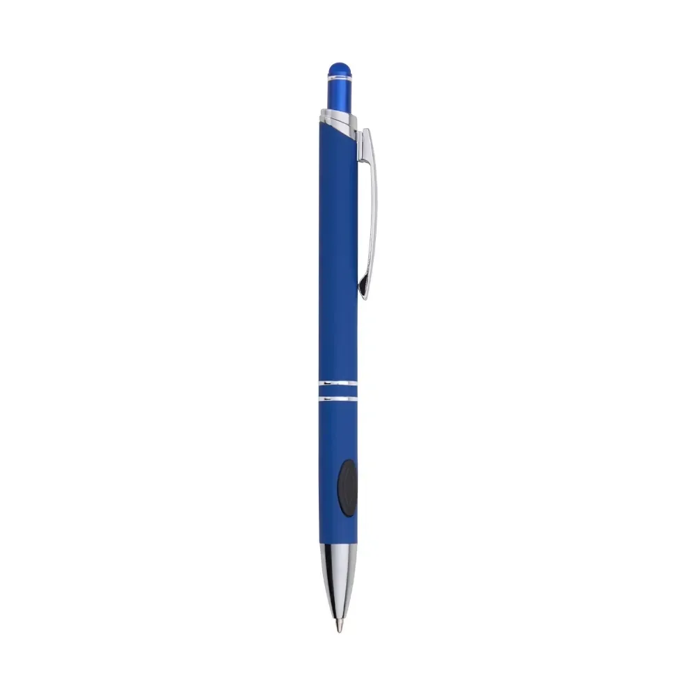 Caneta metal touch personalizada cores vibrantes azul escura