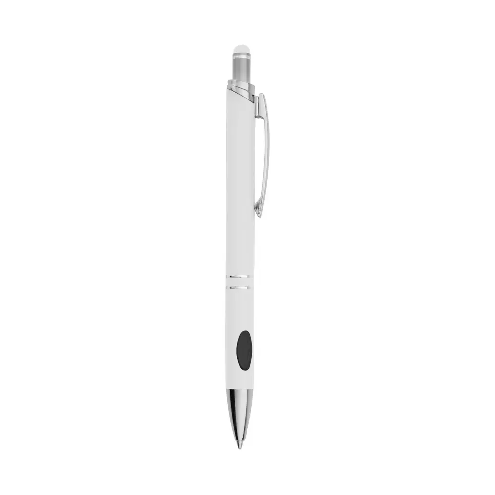Caneta metal touch personalizada cores vibrantes branca