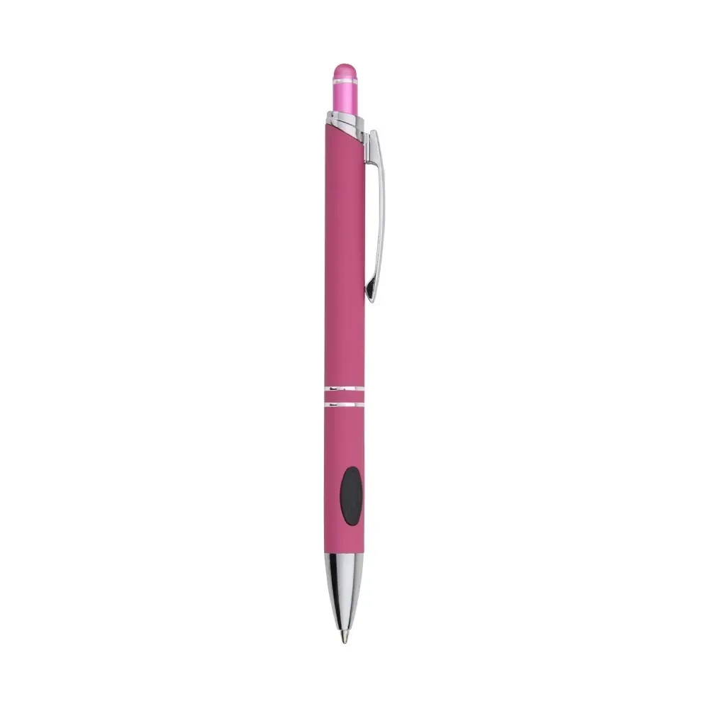 Caneta metal touch personalizada cores vibrantes rosa