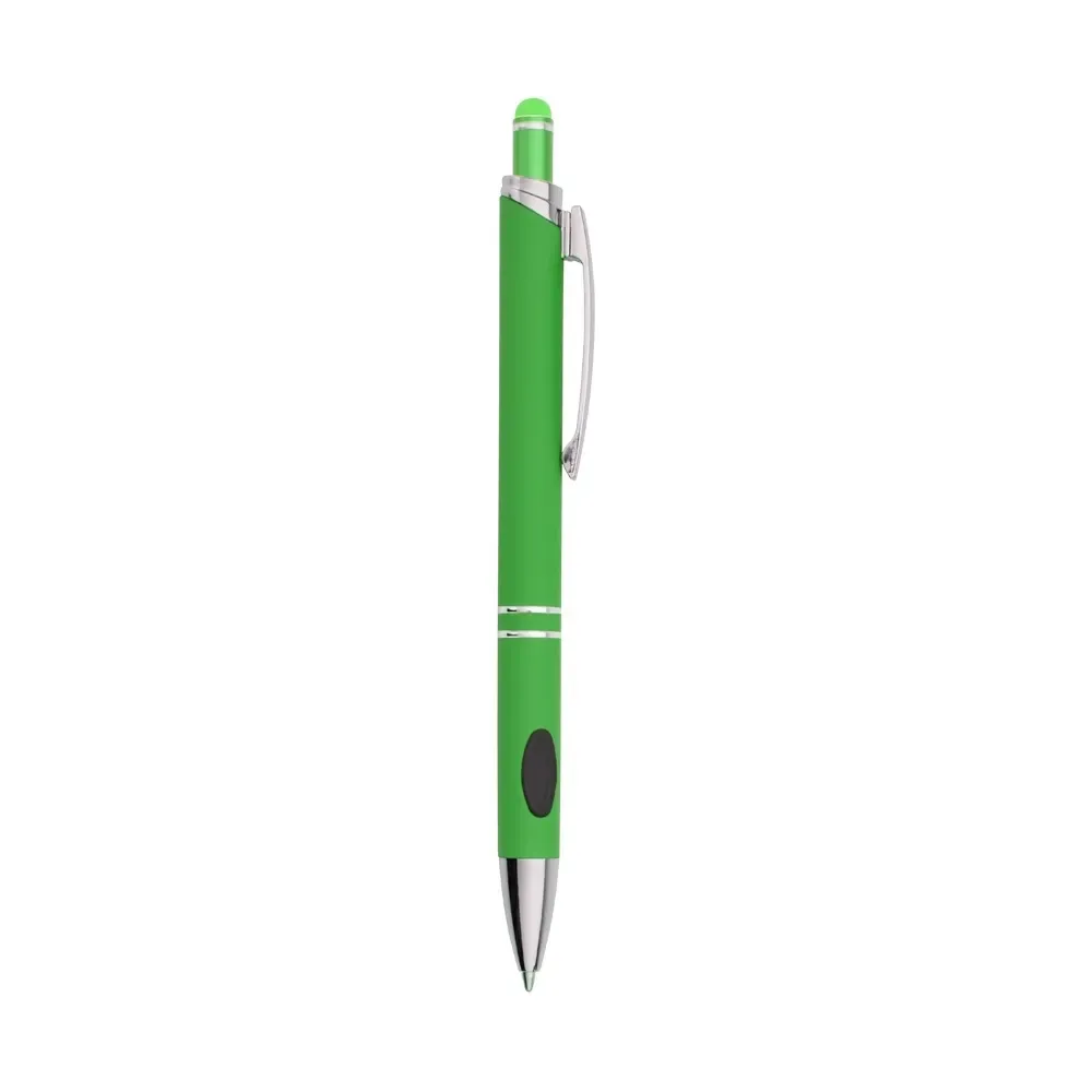 Caneta metal touch personalizada cores vibrantes verde