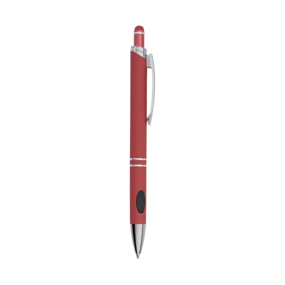 Caneta metal touch personalizada cores vibrantes vermelha